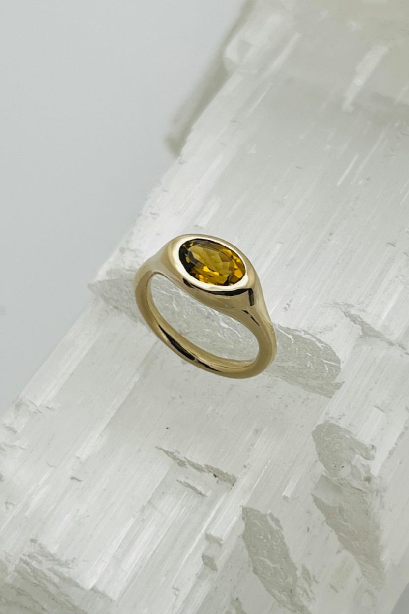 Gold Ring with Tourmaline Stone