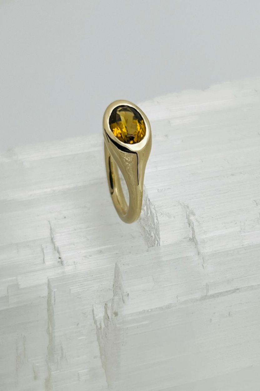 Gold Ring with Tourmaline Stone