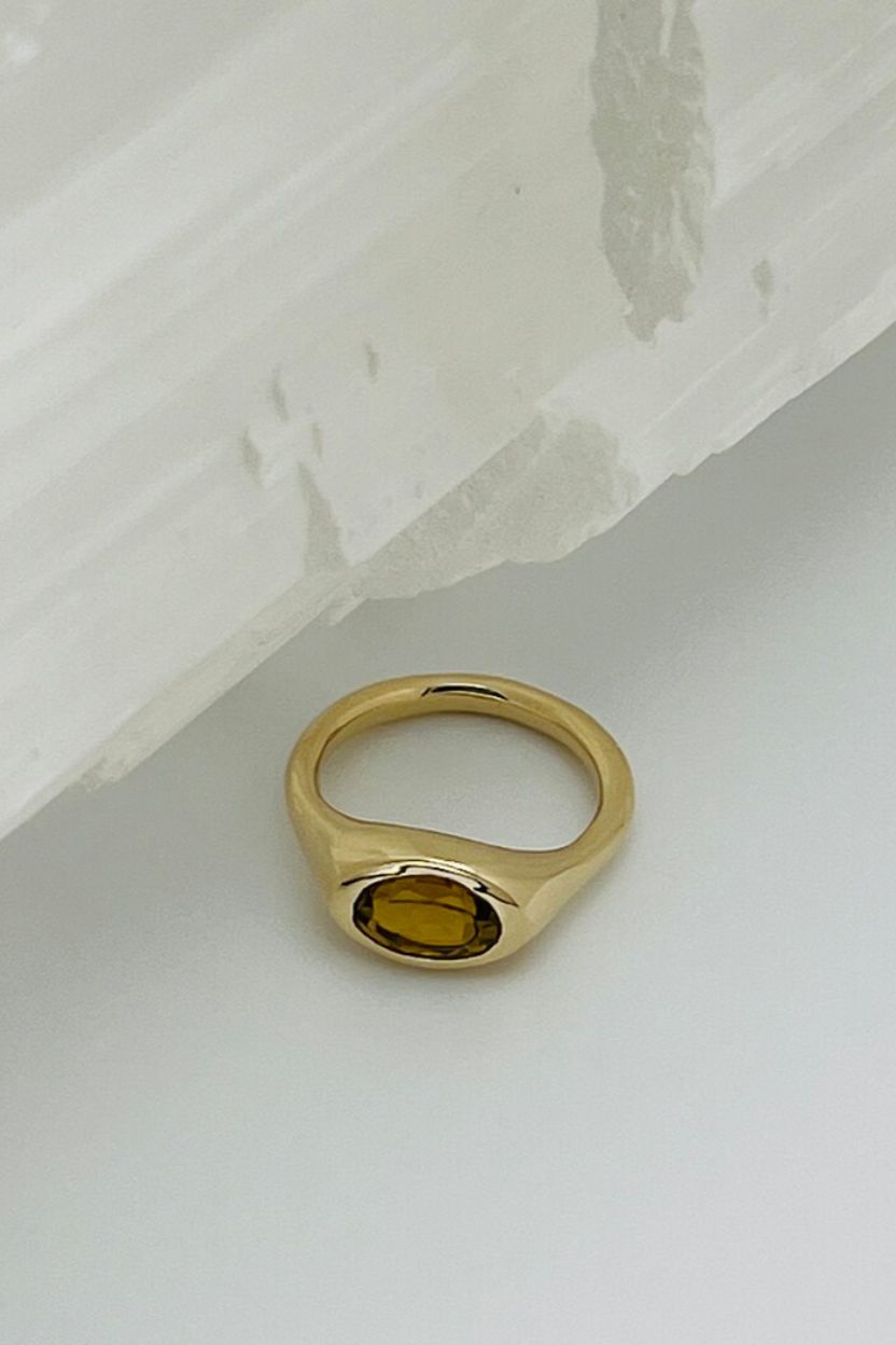 Gold Ring with Tourmaline Stone