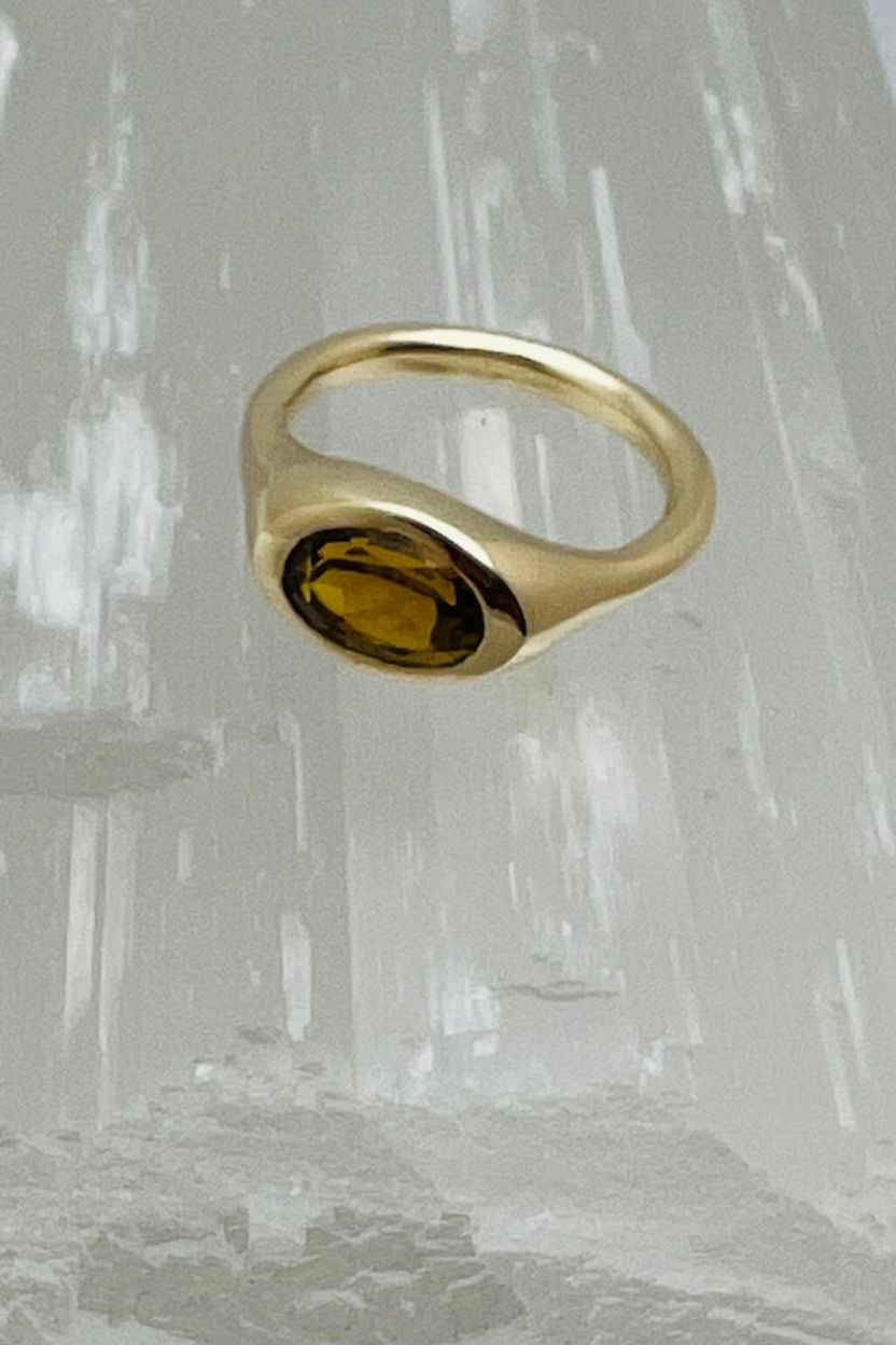 Gold Ring with Tourmaline Stone