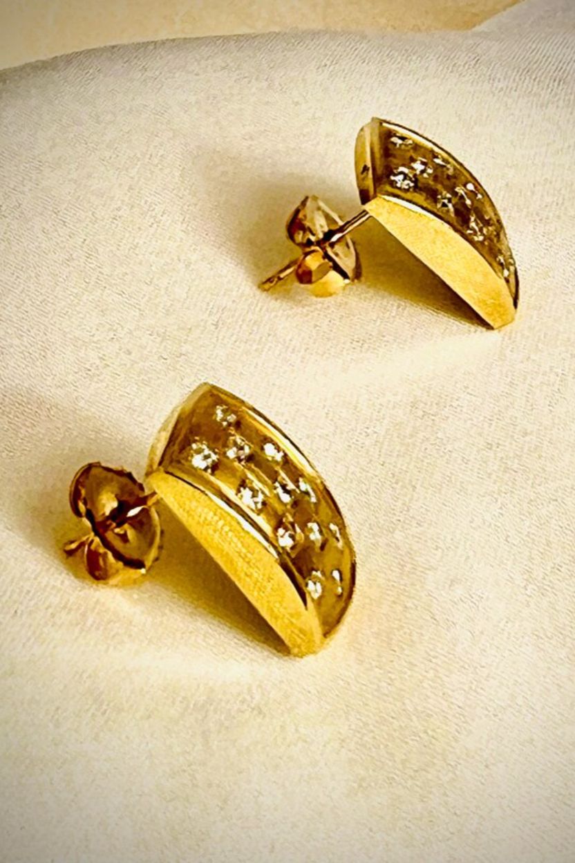 Yellow Gold Earring 0.58pts Diamond 18 karat