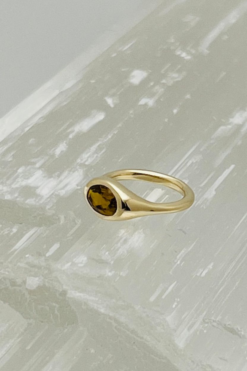 Gold Ring with Tourmaline Stone