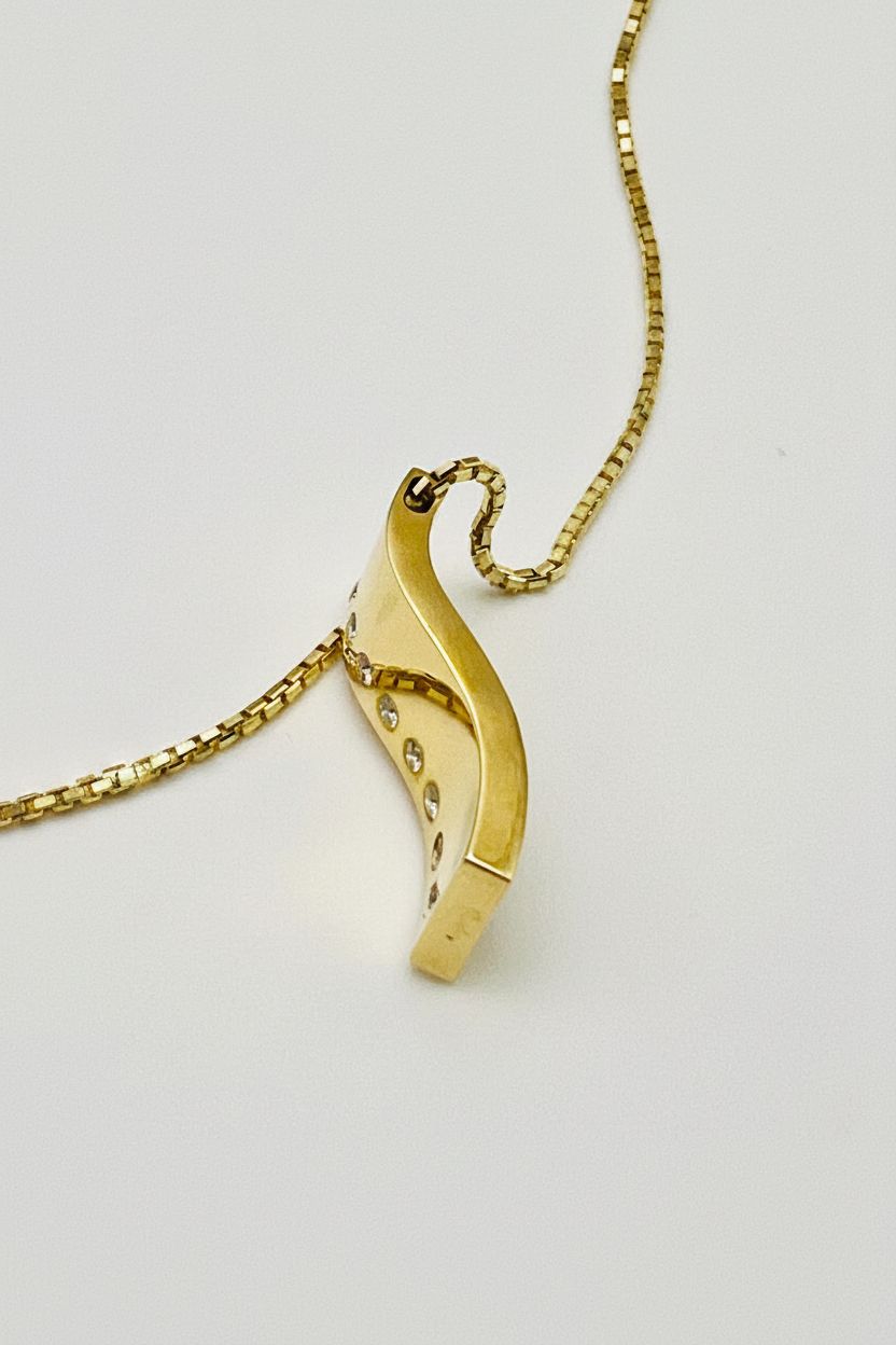 14K Yellow Pendant Set with 2.2mm Round Natural Diamond Slide