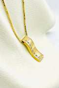 14K Yellow Pendant Set with 2.2mm Round Natural Diamond Slide