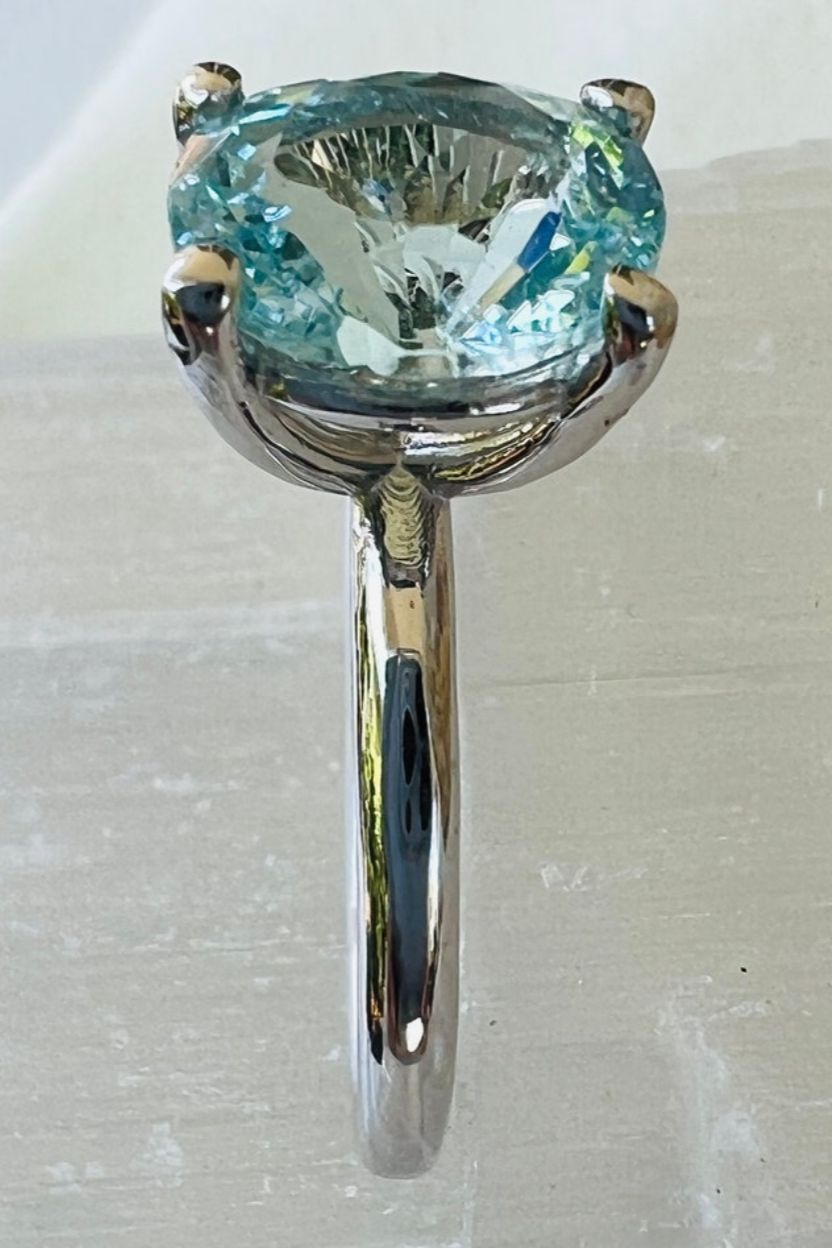 Sky Blue Aquamarine White Gold Ring