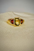 Emerald Cut Chrysoberyl Half Moon in Sold Gold